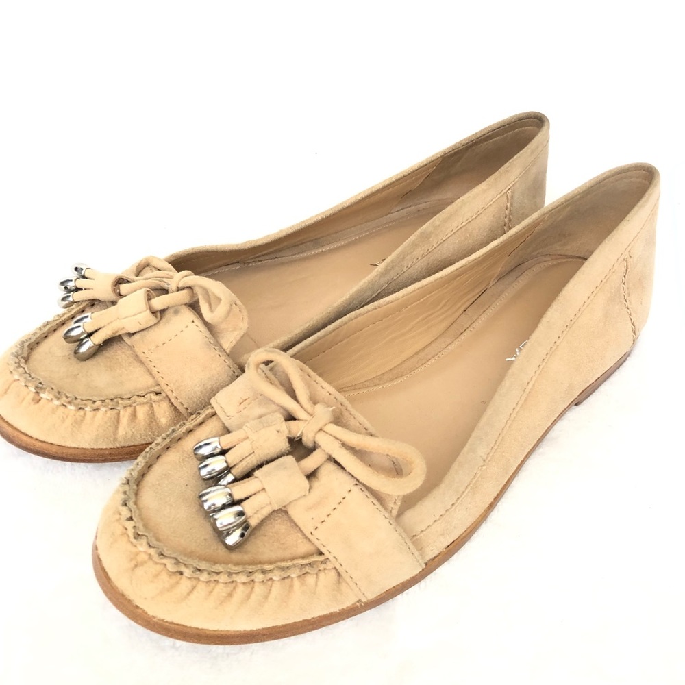 Via Spiga Suede Cram Moccasin Tassels Flats 10